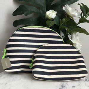NEW J.Crew Coated Canvas Dopp Kit Set in Navy Stripes NWT Cosmetic Travel Bag